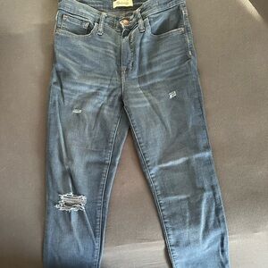 Madewell High Rise Distressed Blue Jeans